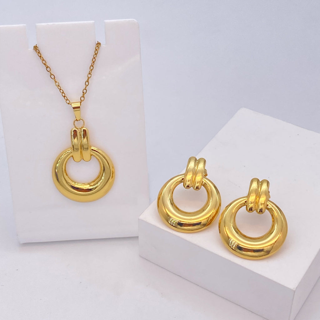Stainless Steel Earrings and Necklace