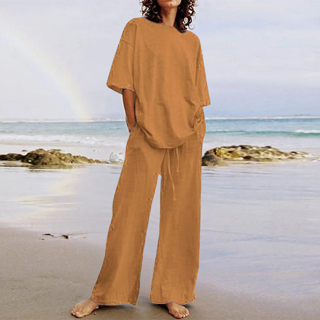 Women's Casual Two-Piece Set with Belt