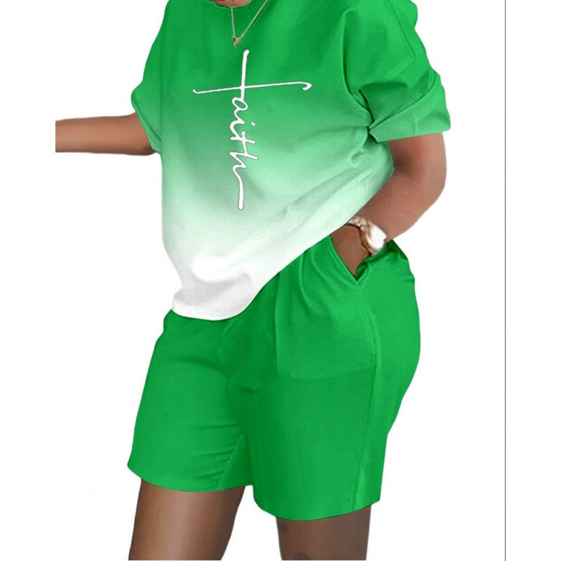 3D Digital Print Women's Two-Piece Sportswear Set
