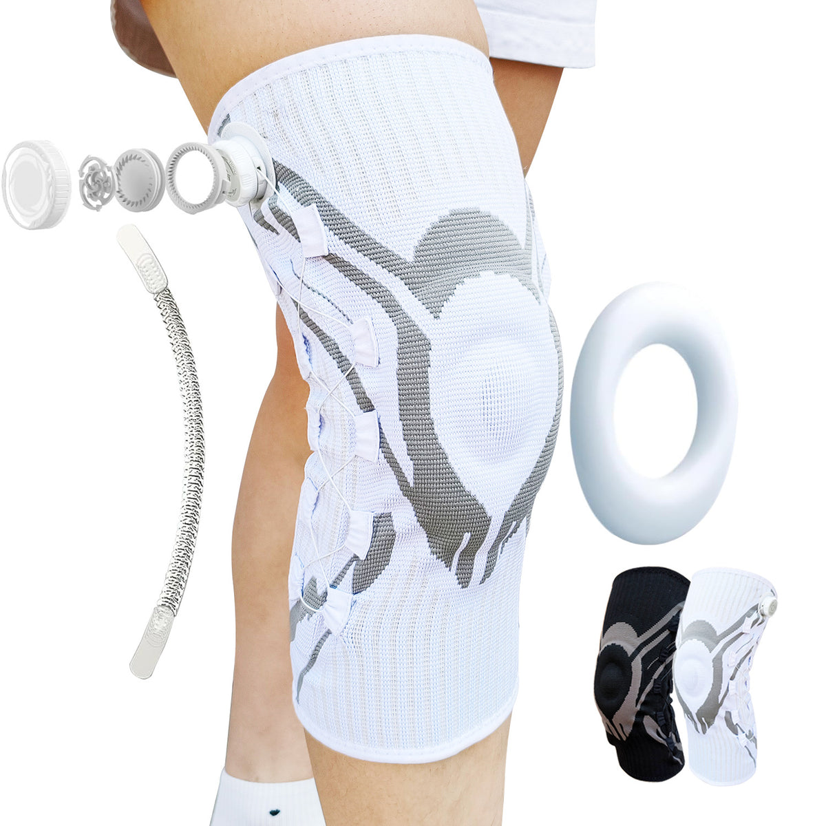 Silicone shock-absorbing knitted compression knee guard