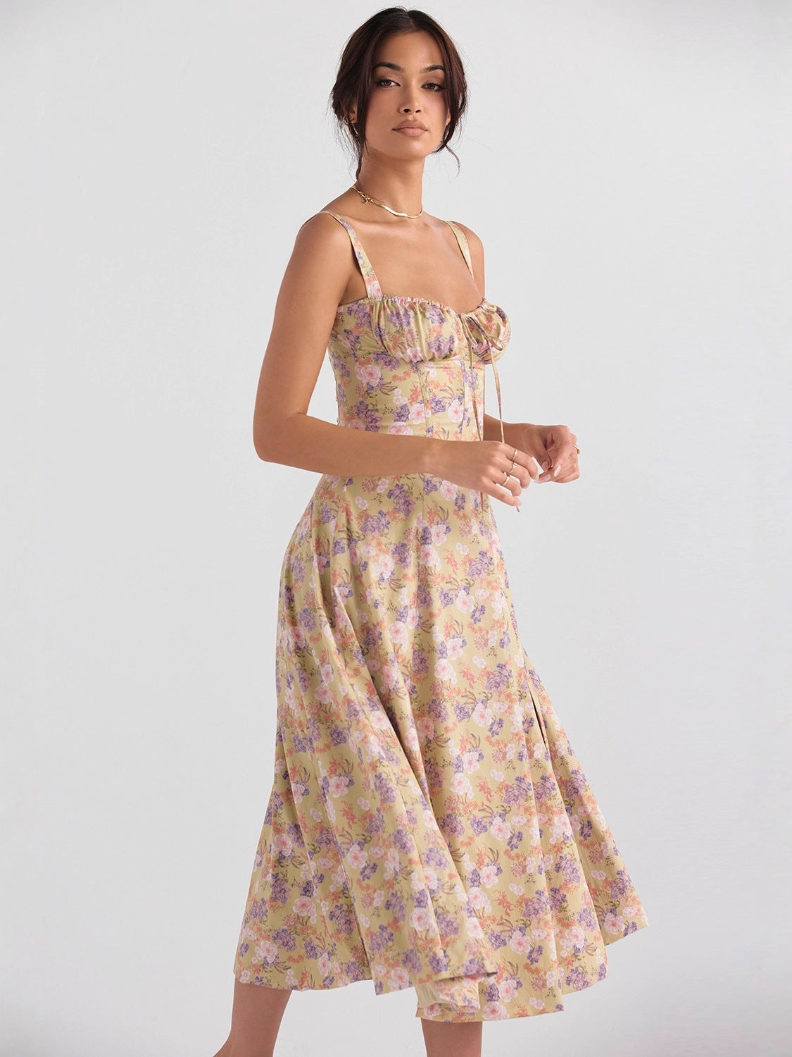 Floral Back Strap Maxi Dress