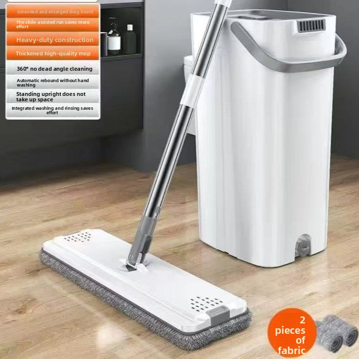 Flat Mop with Self Cleaning Bucket