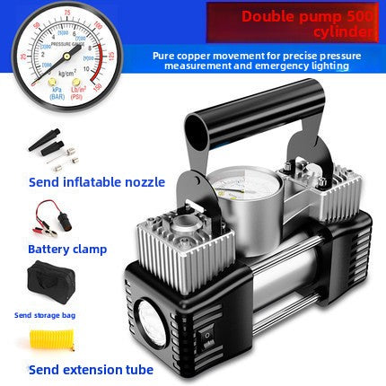 Dual Cylinder Car Air Pump with Digital Display