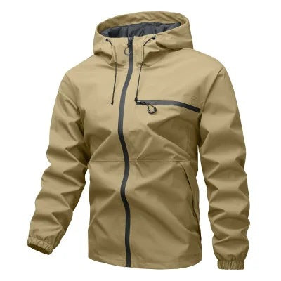 Hooded loose-fitting jacket