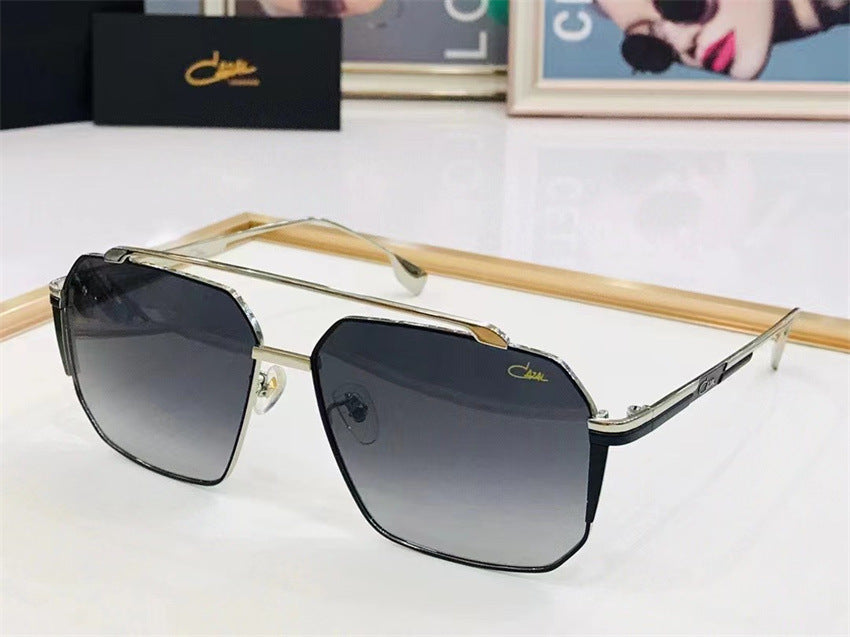 Metallic black full-frame glasses