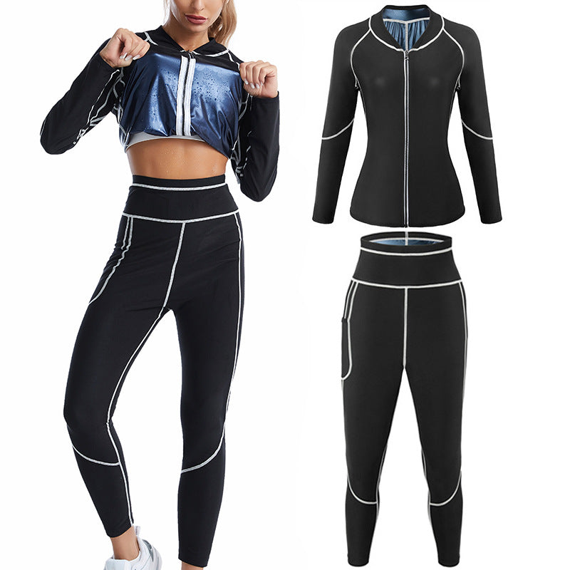 Womens Long Sleeve Shapewear Fitness Suit