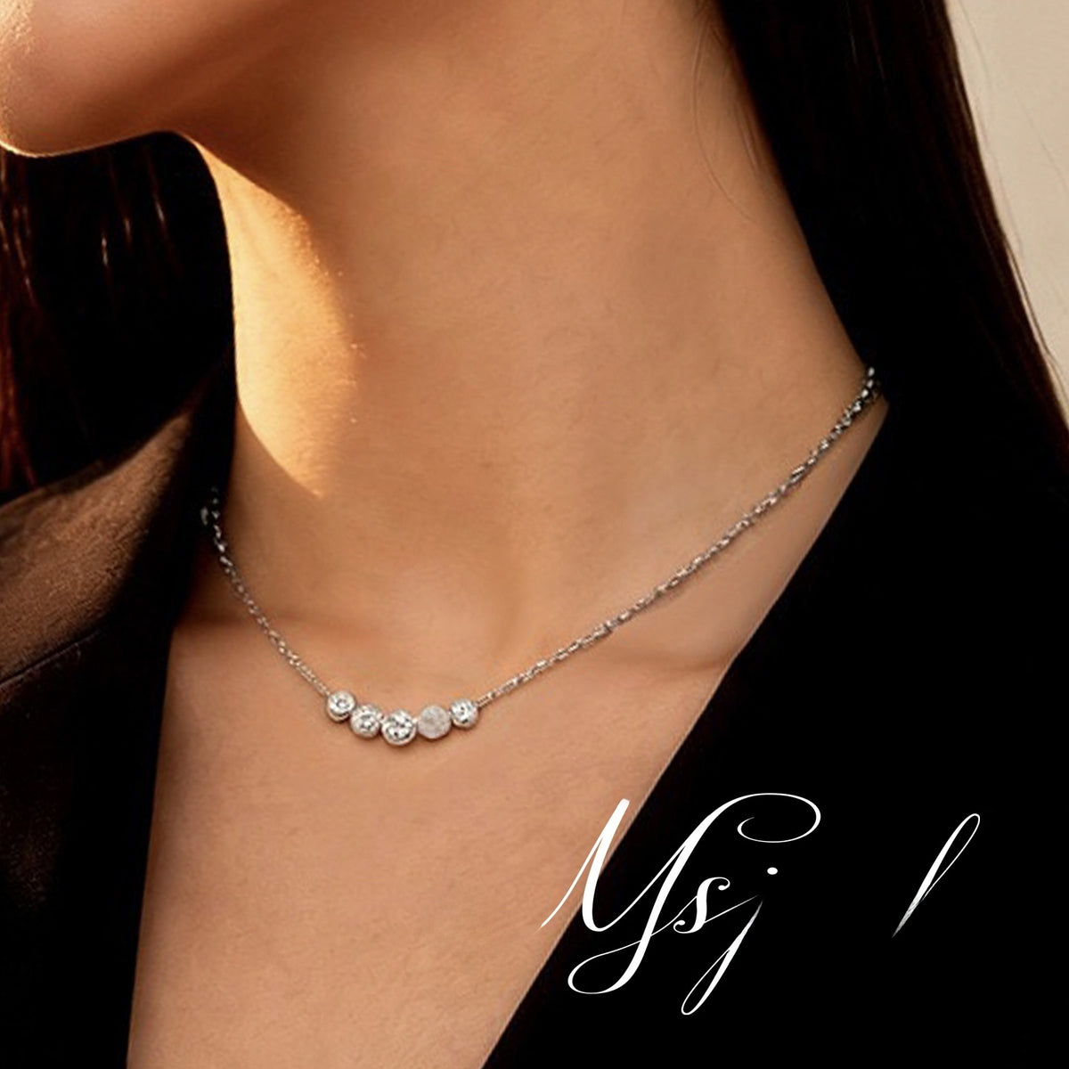 Moissanite Layered Tassel Necklace