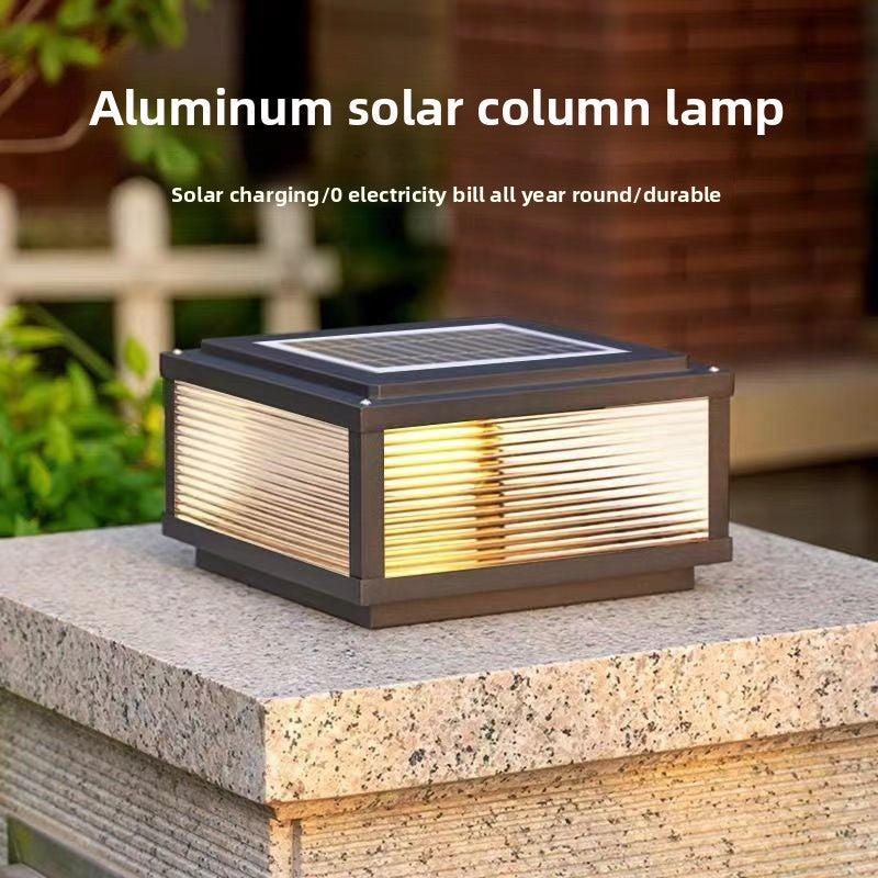 Solar-powered outdoor waterproof post light