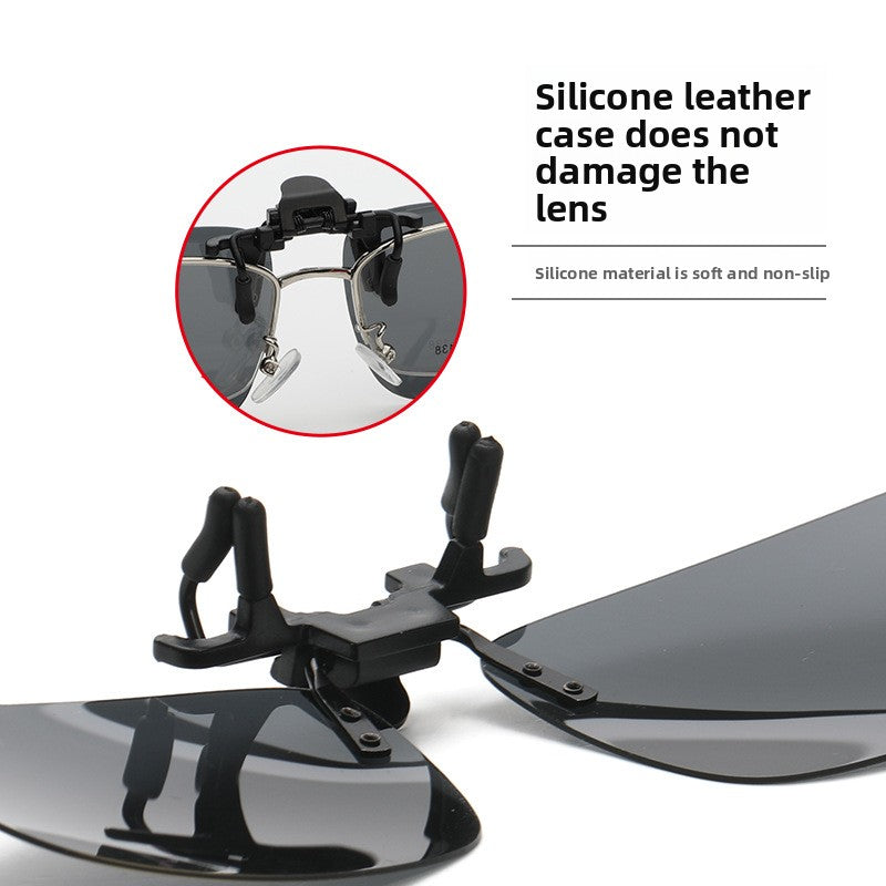 Polarized Clip-On Sunglasses Metal Frame