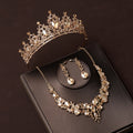 Vintage Gold Crown Bridal Headdress and Necklace Set
