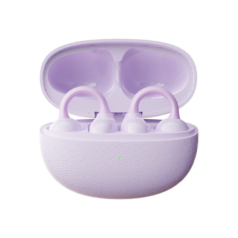 Clip-On Bone Conduction Bluetooth Earphones with Digital Display