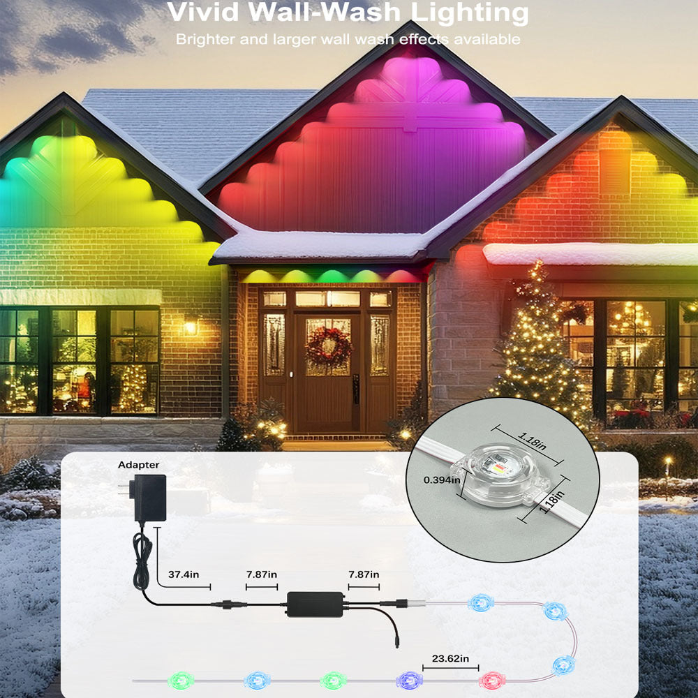 Waterproof RGB Smart LED String Lights with App Control