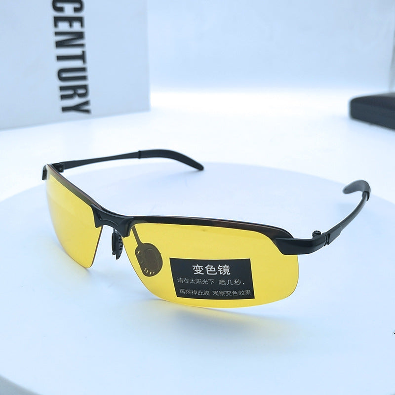 Polarized Photochromic Half Frame Sunglasses