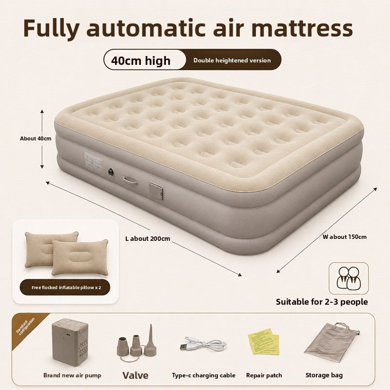 Automatic Inflatable Mattress with Built-In Air Pump