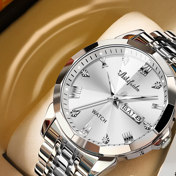 Men's Quartz Business Watch Stainless Steel Strap