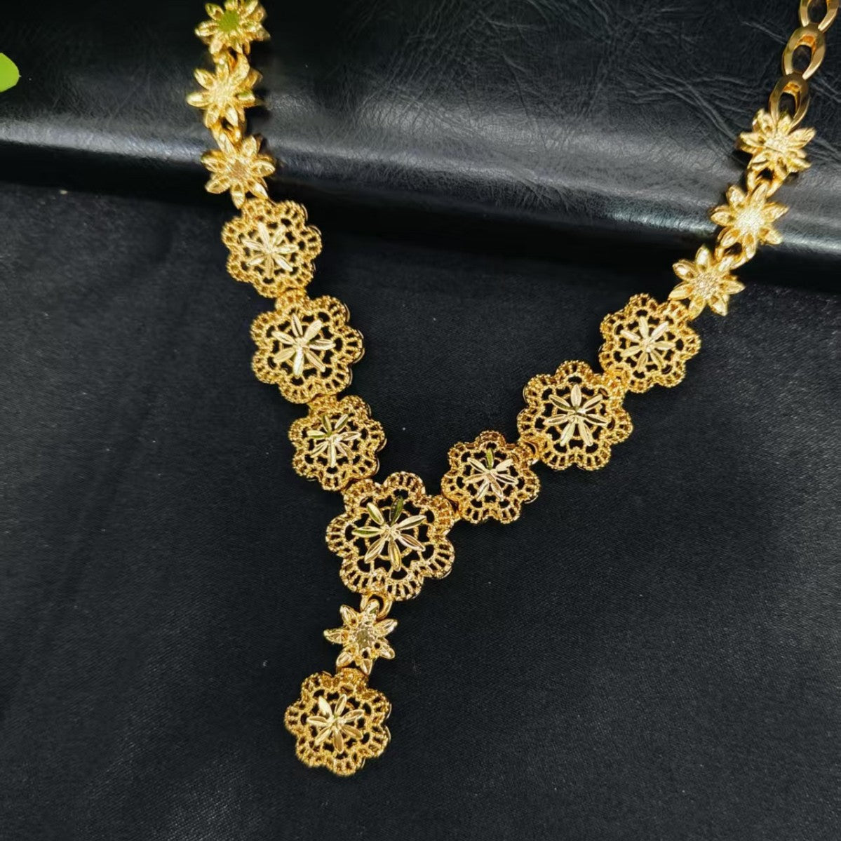 Floral Necklace and Earrings