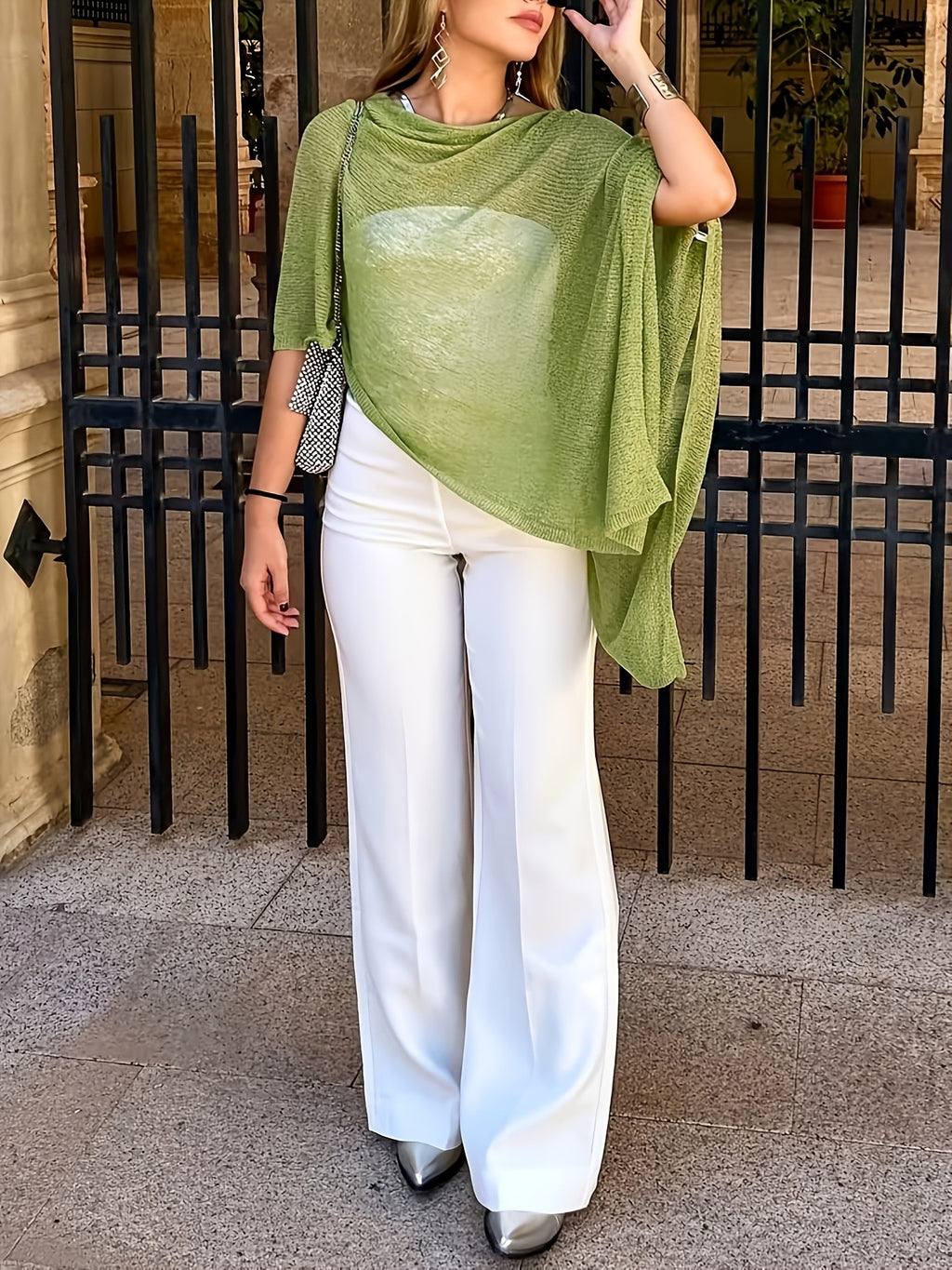 Cutout Knit Shawl