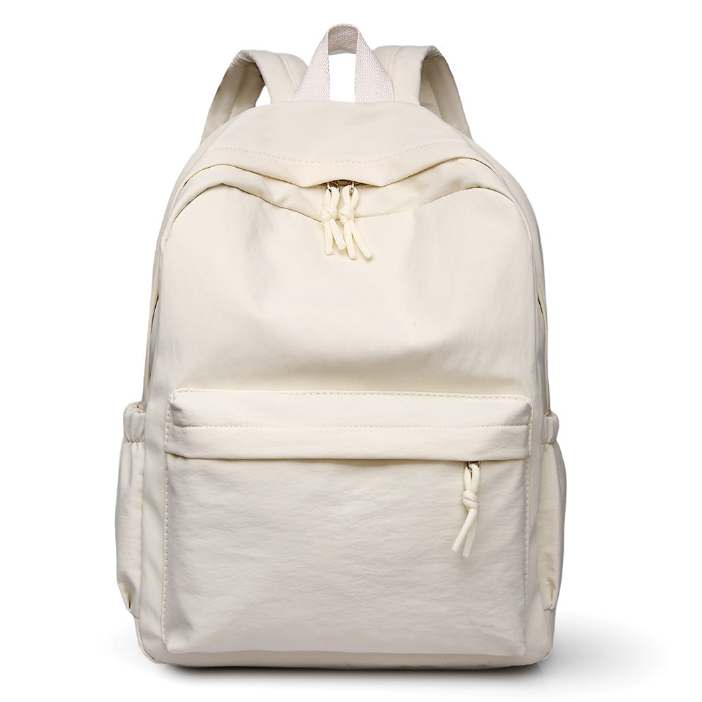 Simple Solid Color Nylon Backpack