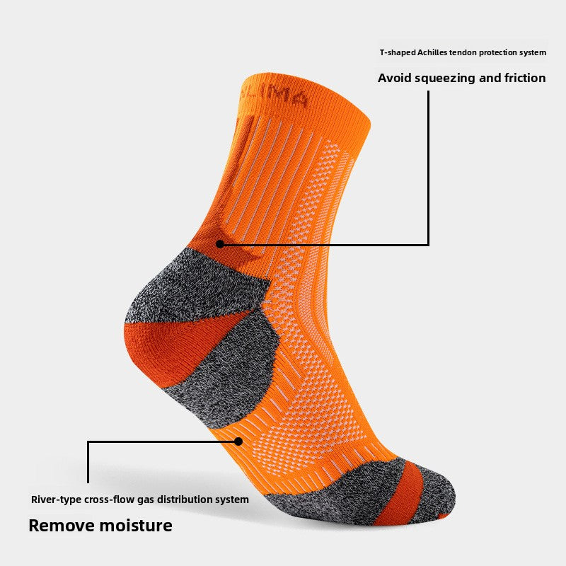 Professional Marathon Running Socks with Anti-Slip Towel Bottom