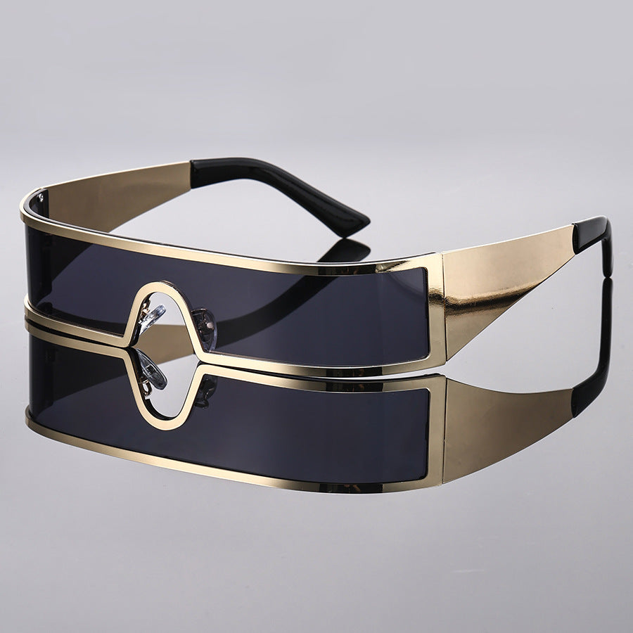 Futuristic Punk Metal Frame Sunglasses UV400 Windproof