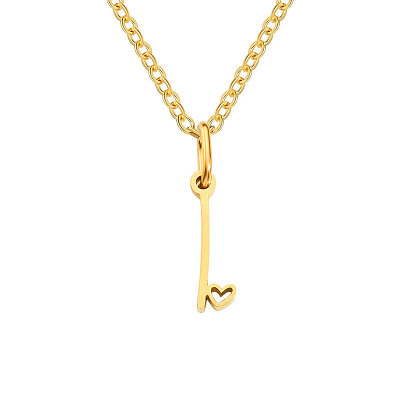 Alphabet Letter Stainless Steel Necklace