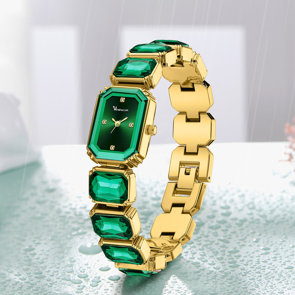 Square-faced quartz women's watch