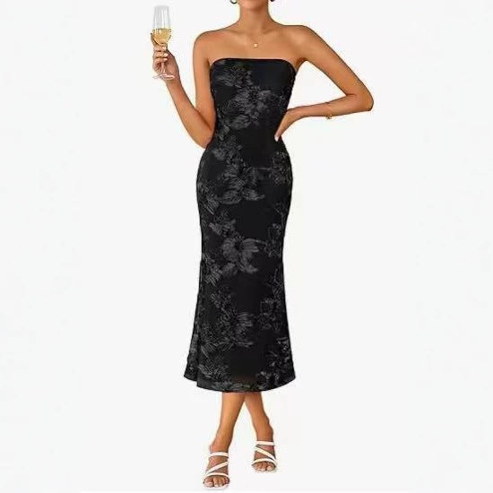 Embroidered Off-Shoulder Bodycon Dress
