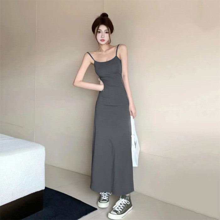 Suspender Fishtail Hem Dress