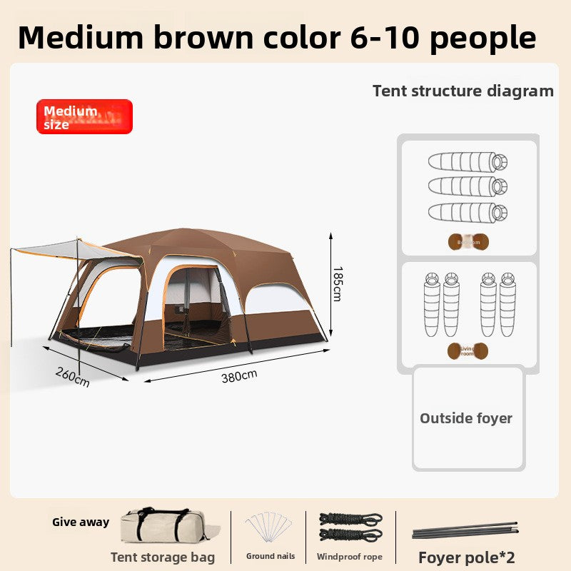 Automatic Two Room Camping Tent for Family Outdoor Use