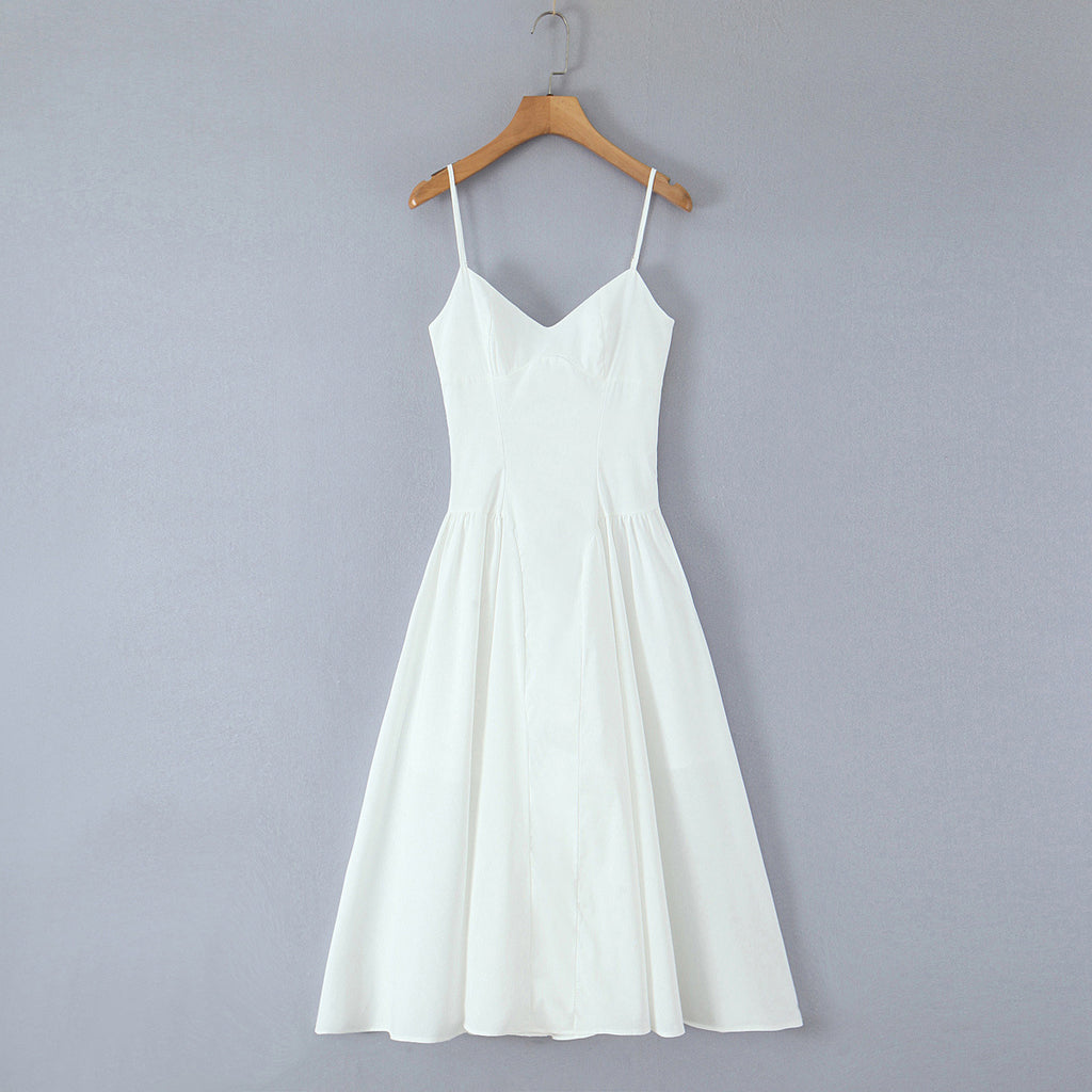 Strappy Wrinkled Suspender Dress