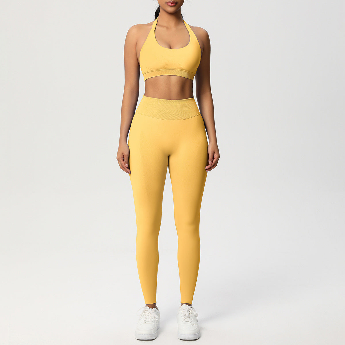 Seamless Solid Color Knitted Yoga Wear