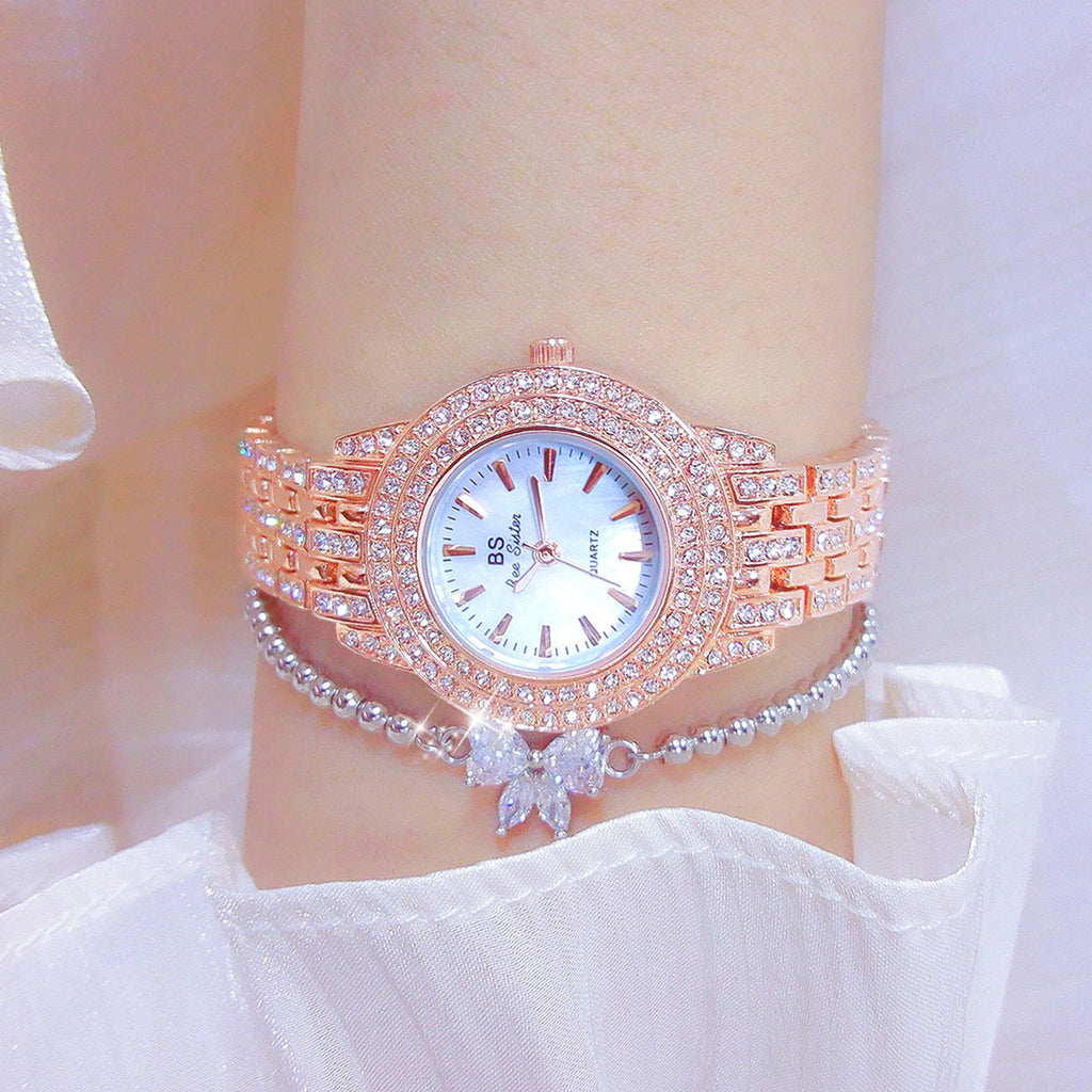 Luxury Diamond Women's Watch with Mother-of-Pearl Dial