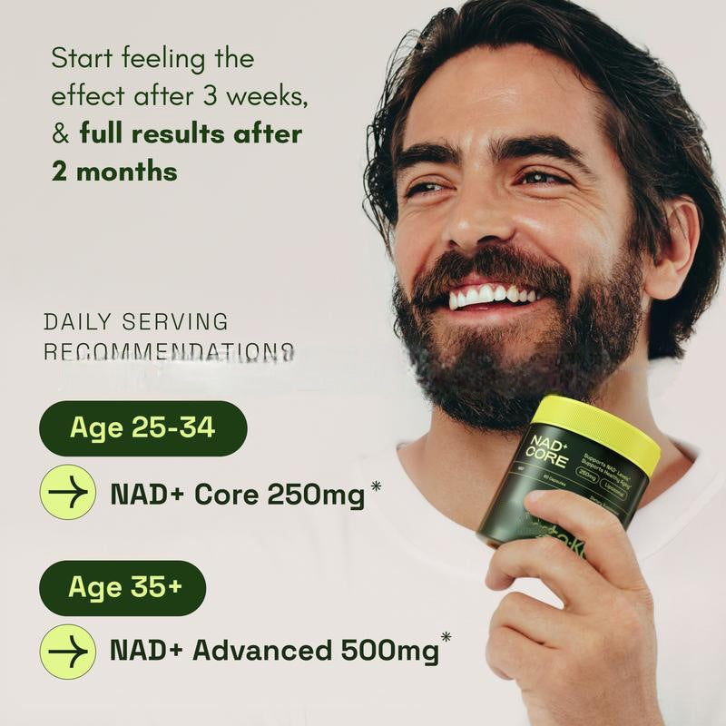 NAD+ Nicotinamide Supplement Capsules 60 Count