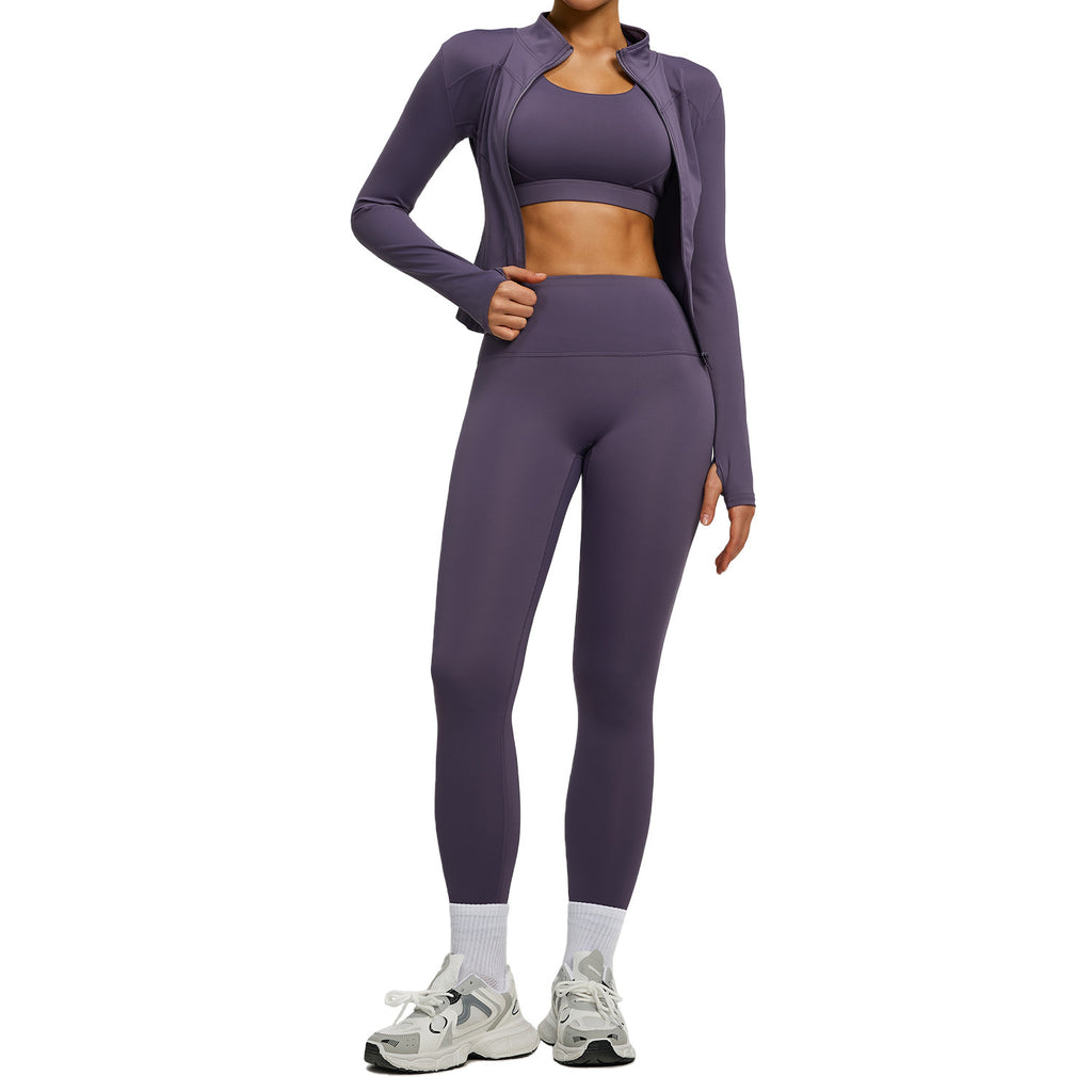 Lady's high-waisted yoga workout outfit