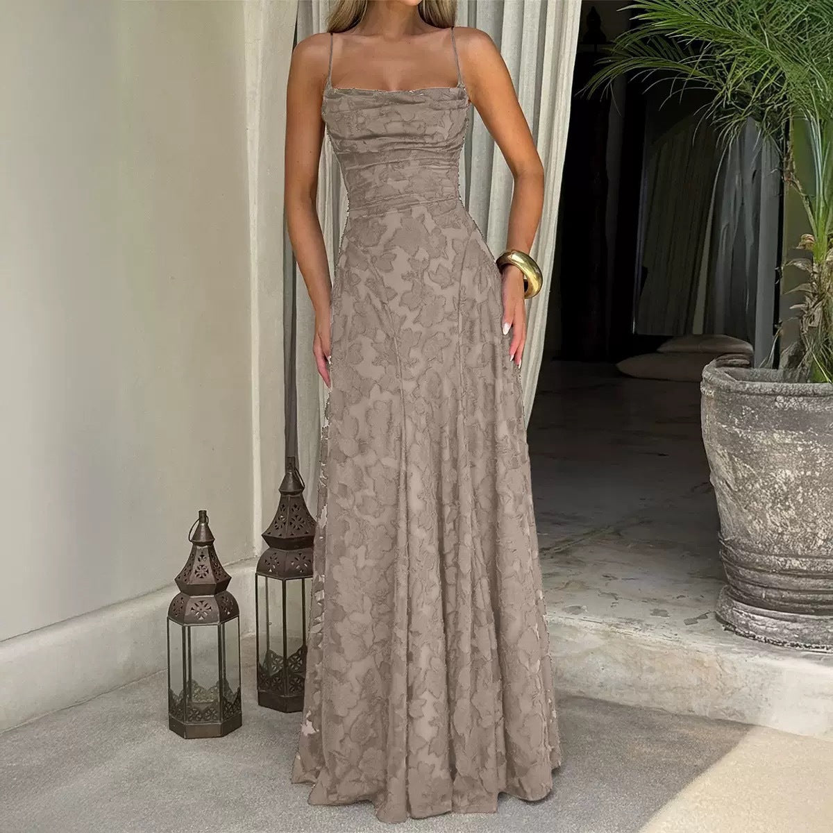 Elegant Back Tie A Line Dress