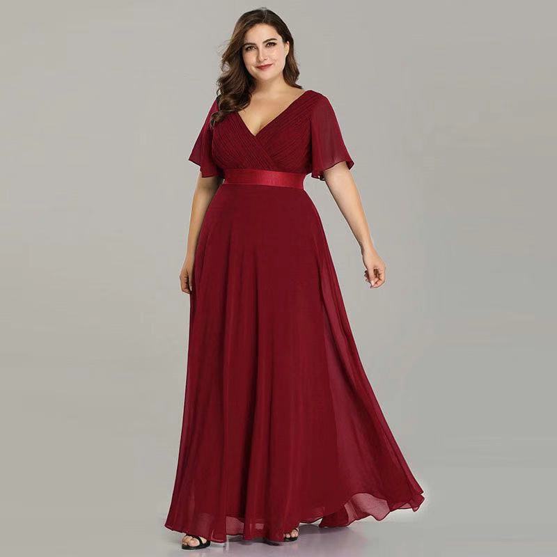 Elegant Trumpet Sleeve Chiffon Evening Dress