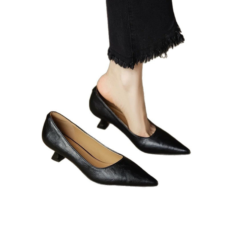 Elegant Pointed Toe Low Heel Shoes