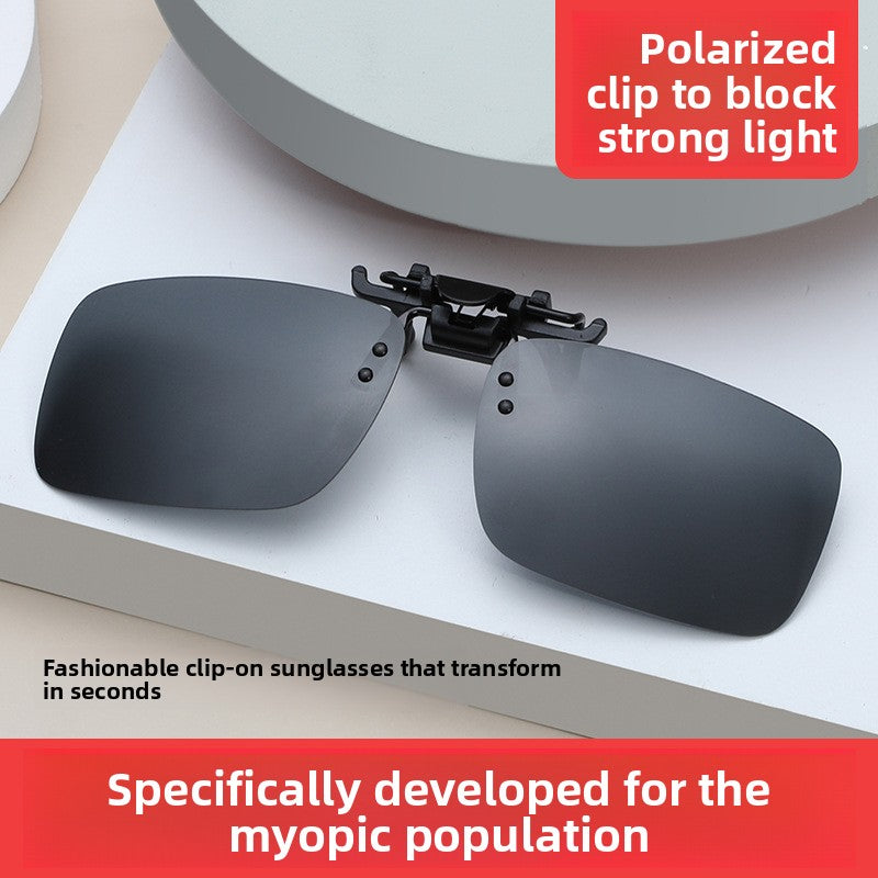 Polarized Clip-On Sunglasses Metal Frame