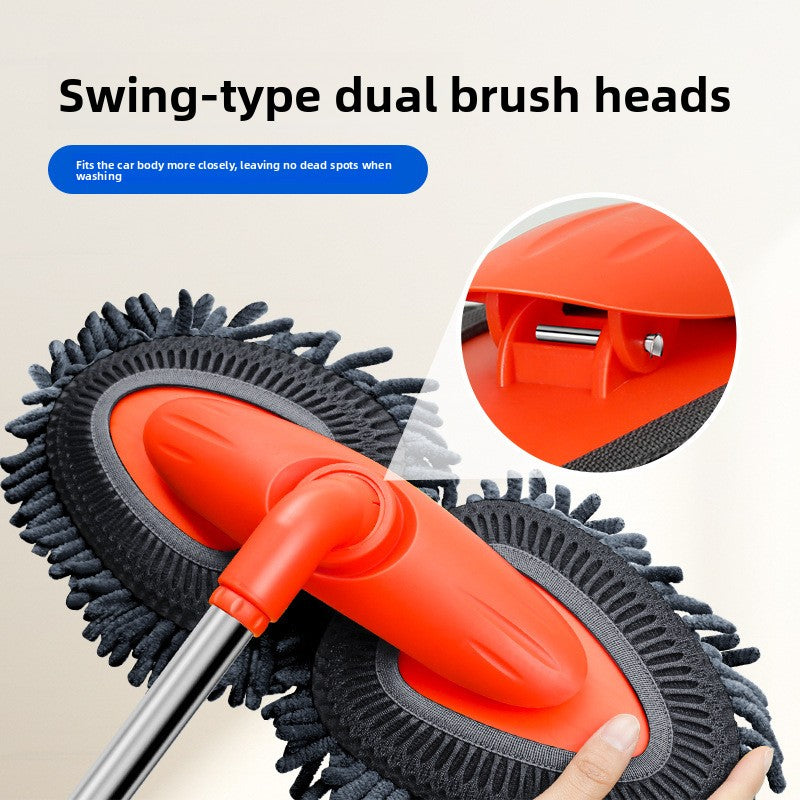 Telescopic Rotating Car Wash Mop with Soft Brush