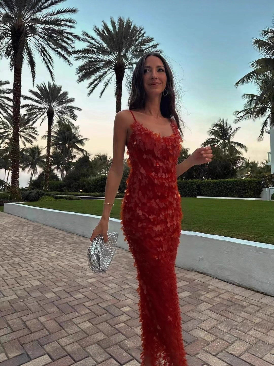 Sequined Backless Long Dress