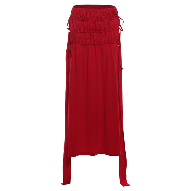 One-Shoulder Waist-Cinching Dress Set
