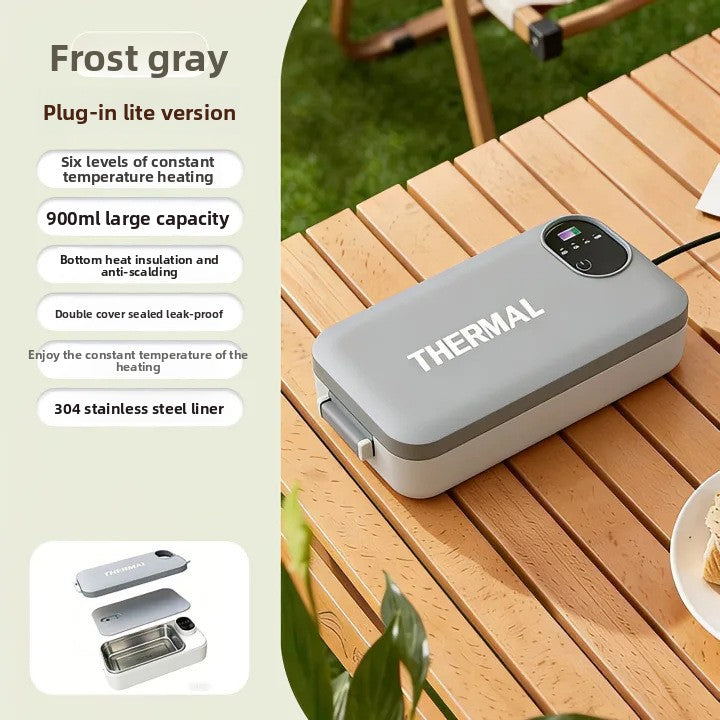 New Model of Water-Free Heating Lunch Box, USB Charging Portable Insulated Lunch Box, 304 Stainless Steel Electric Heating Lunch Box
