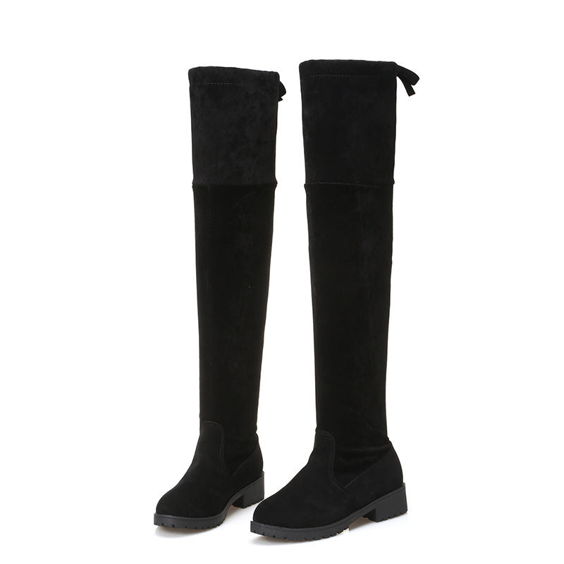 Womens Suede Over-The-Knee Boots with Cotton Lining