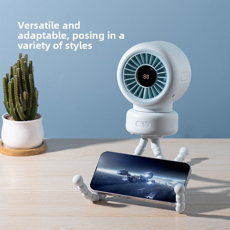 Octopus Clip On Desk Fan with Digital Display