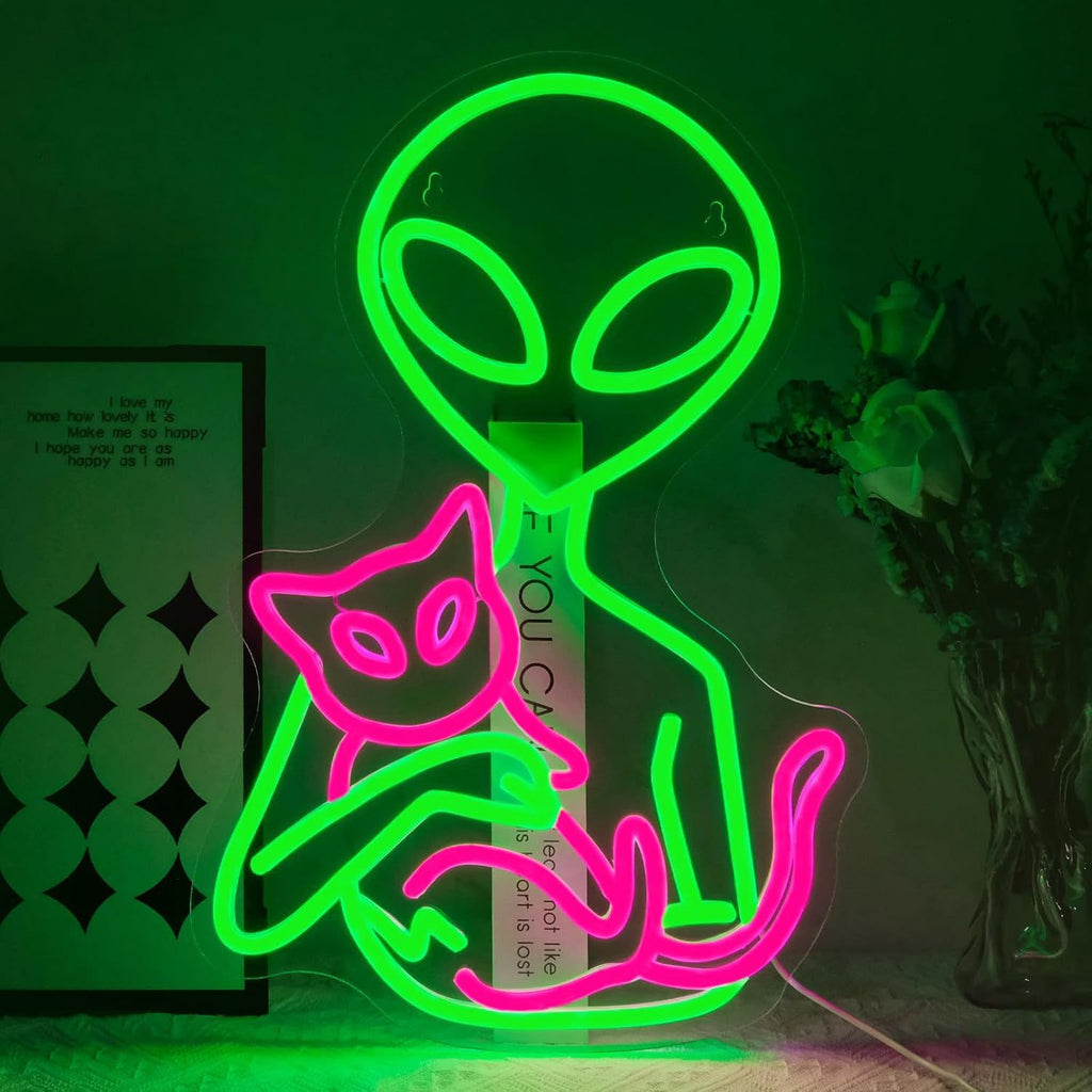 Alien UFO LED Neon Sign Light for Bedroom Game Room Bar Party Decoration