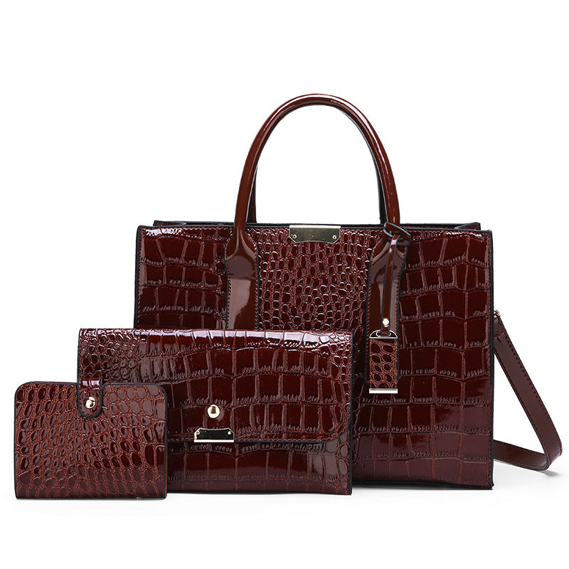 Embossed Bag Three-piece Shoulder Bag Crossbody Handbag