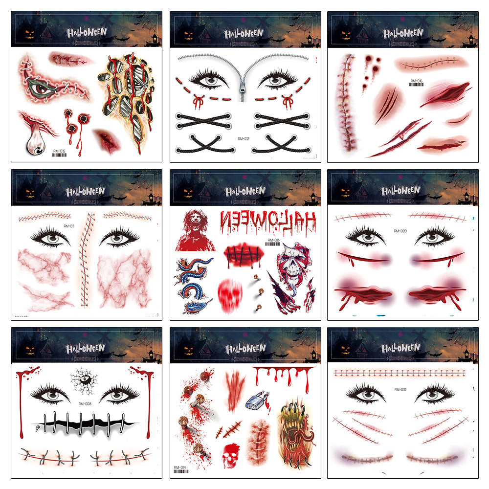 Halloween Scar Face Stickers Horror Makeup Set