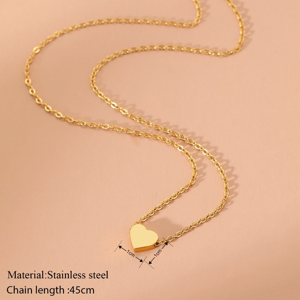 New Minimalist Heart-Shaped Pendant Necklace, Versatile for Business Casual Wear