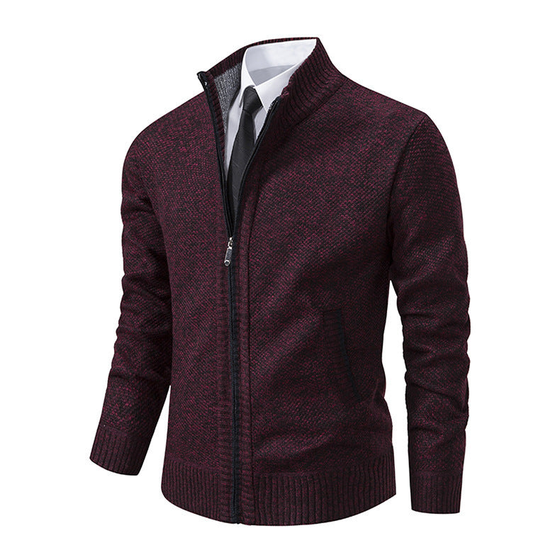 Plus Size Men Stand Collar Casual Cardigan Jacket