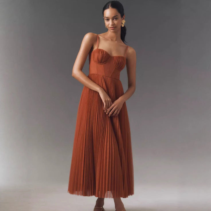 Women's Sleeveless Backless Deep V Neck Long Evening Dress
